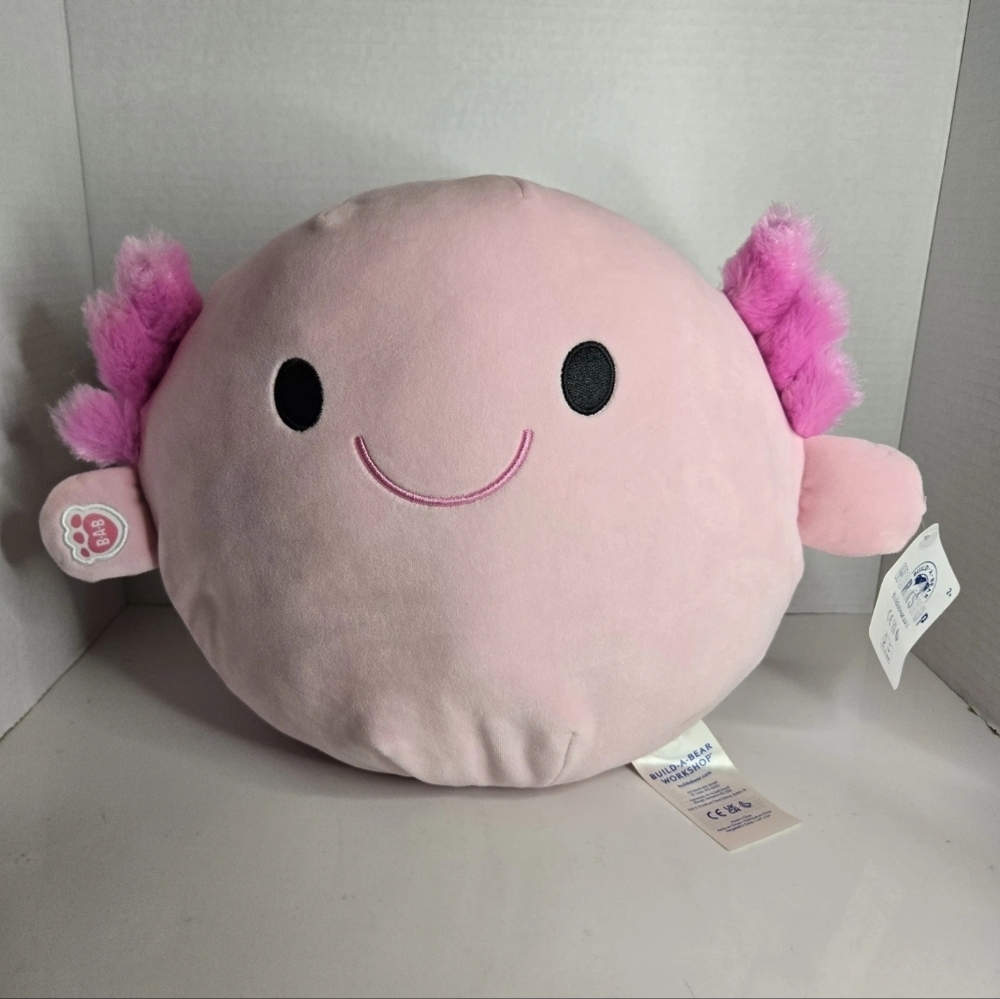 Build A Bear Skoosherz Pink Axolotl 11" NWT Plush Stuffed Animal Squish